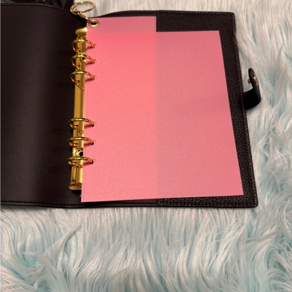 Custom made Coach notebook binder insert- Pink with Gold Rings - Picture 4 of 6
